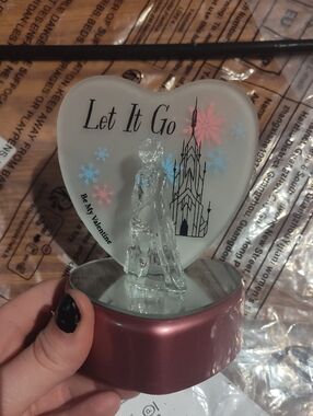 Let It Go Heart Glass Figurine - Pink Base